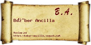 Báber Ancilla névjegykártya